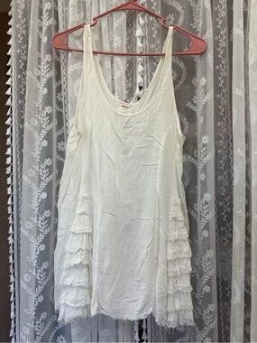 Intimately Free People Women's White Sleeveless Ruffle Tank Top